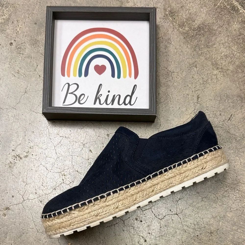 * Marc Fisher Dark Blue Espadrille Slip-Ons